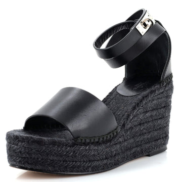 Hermes Women's Tipoli Wedge Espadrille Sandals Leather