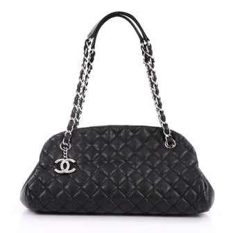 Chanel Just Mademoiselle Handbag Quilted Caviar Medium 2598605