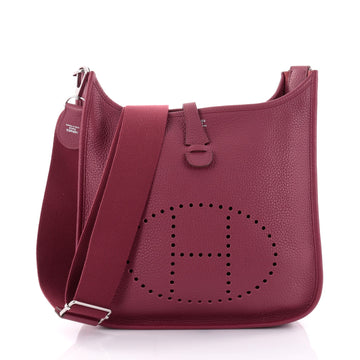 Hermes Evelyne Crossbody Gen III Clemence PM Red 2598607