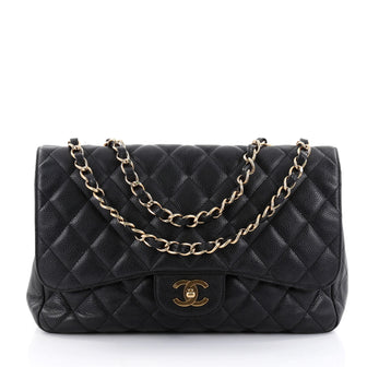 Chanel Classic Single Flap Bag Quilted Caviar Jumbo 2598608