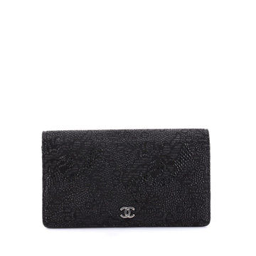 Chanel L-Yen Wallet Lace Leather Long Black 2598902