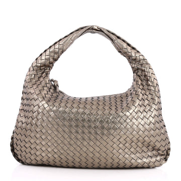Bottega Veneta Campana Hobo Intrecciato Nappa Medium Silver 2599402