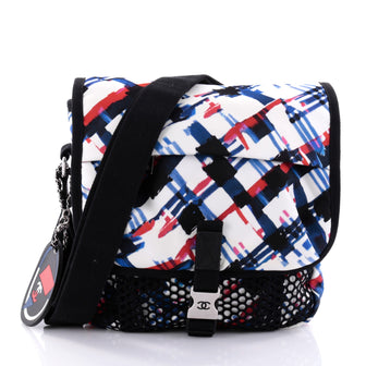 Chanel Airlines Mesh Messenger Printed Nylon White 2599802