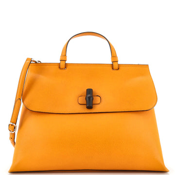 Gucci Bamboo Daily Top Handle Bag Leather Large