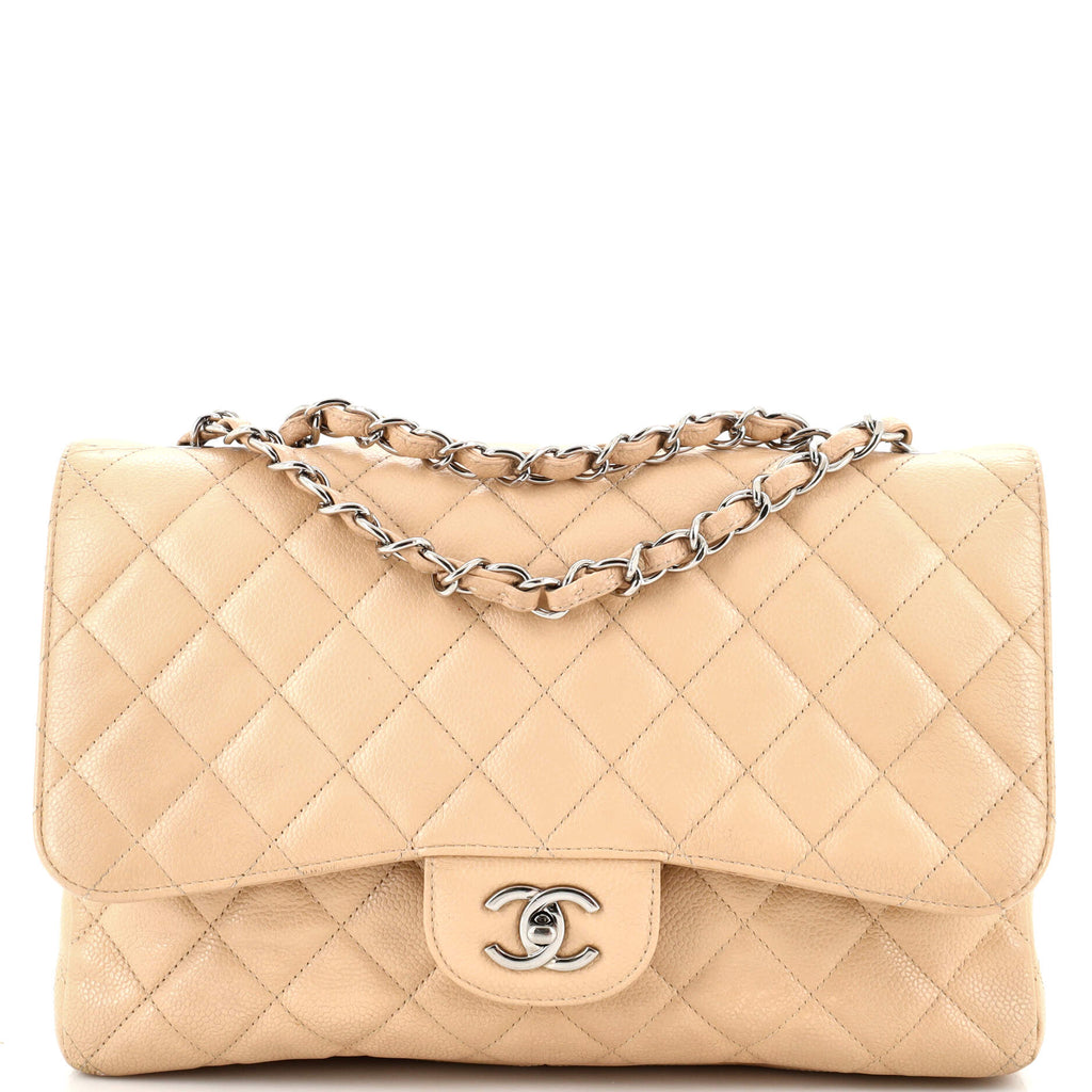 Classic Single Flap Bag Quilted Caviar Jumbo / ...