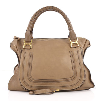 Chloe Marcie Shoulder Bag Leather Large Brown 2600103