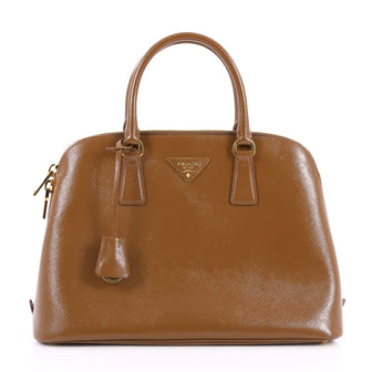 Prada Promenade Handbag Saffiano Leather Large Brown 2600104