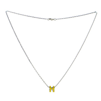 Hermes Pop H Pendant Chain Necklace Metal and Enamel Mini
