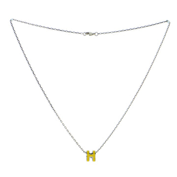 Hermes Pop H Pendant Chain Necklace Metal and Enamel Mini