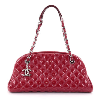 Chanel Just Mademoiselle Handbag Quilted Patent Medium 2600401