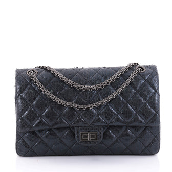 Chanel Reissue 2.55 Handbag Quilted Metallic Python 226 2600501
