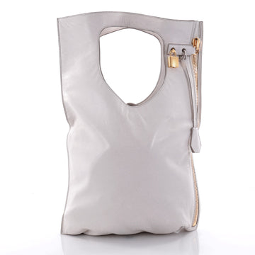 Tom Ford Alix Fold Over Bag Leather Medium White 2601002