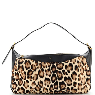 Celine Romy Shoulder Bag Printed Pony Hair with Leather Medium