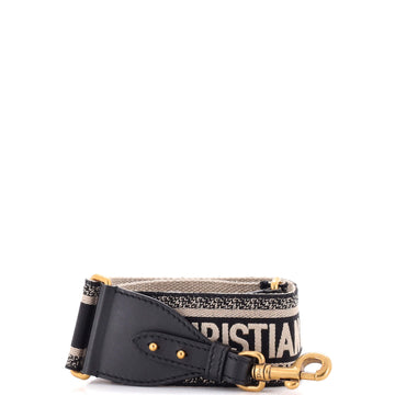 Christian Dior Logo Shoulder Strap Embroidered Canvas