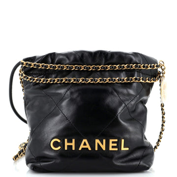 Chanel 22 Chain Hobo Quilted Calfskin Mini