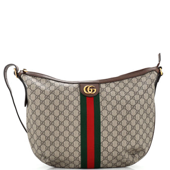 Gucci Ophidia Half Moon Hobo GG Coated Canvas Large