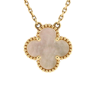 Van Cleef & Arpels Vintage Alhambra Pendant Necklace 18K Yellow Gold and Mother of Pearl