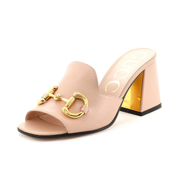 Gucci Women's Horsebit Block Heel Sandals Leather