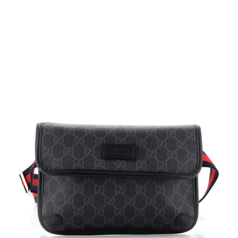 Gucci Web Flap Belt Bag GG Coated Canvas