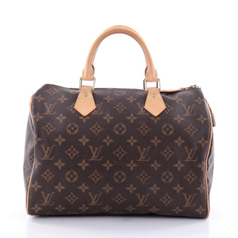 Louis Vuitton Speedy Handbag Monogram Canvas 30 Brown 2603801