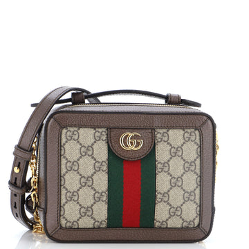 Gucci Ophidia Zip Around Camera Bag GG Coated Canvas Mini