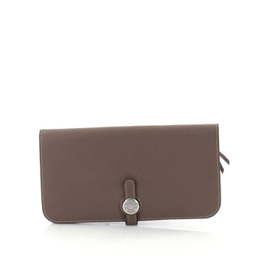 Hermes Dogon Recto Verso Wallet Leather Gray 2604301