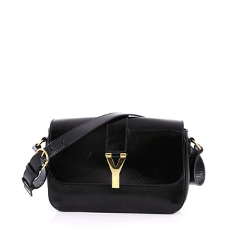 Saint Laurent Chyc Flap Shoulder Bag Patent Large Black 2604804