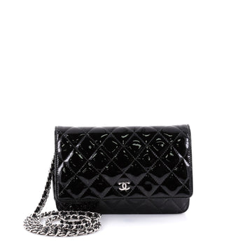 Chanel Wallet on Chain Quilted Patent Black 2605402