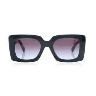 Chanel CC Pearl Edge Square Sunglasses Acetate with Faux Pearls