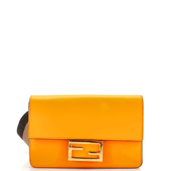 Fendi Flat Baguette Bag Leather Mini