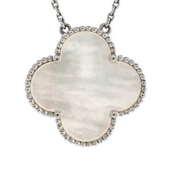 Van Cleef & Arpels Magic Alhambra Pendant Necklace 18K White Gold and Mother of Pearl