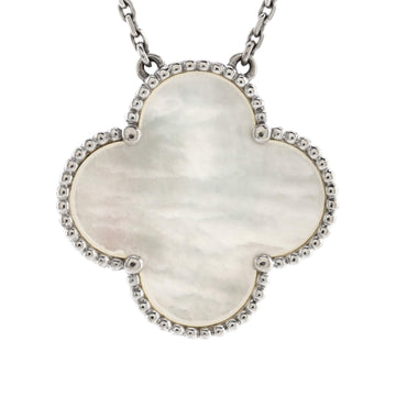 Van Cleef & Arpels Magic Alhambra Pendant Necklace 18K White Gold and Mother of Pearl