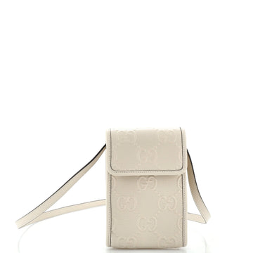 Gucci Flap Crossbody Bag GG Embossed Perforated Leather Mini