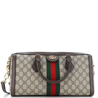 Gucci Ophidia Boston Bag GG Coated Canvas Medium
