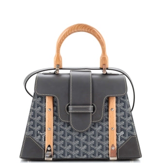 Goyard Saigon Top Handle Bag Coated Canvas with Leather PM