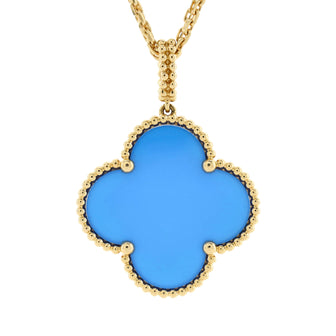 Van Cleef & Arpels Magic Alhambra Pendant Necklace 18K Yellow Gold and Agate