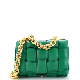Bottega Veneta Cassette Chain Crossbody Bag Padded Maxi Intrecciato Leather