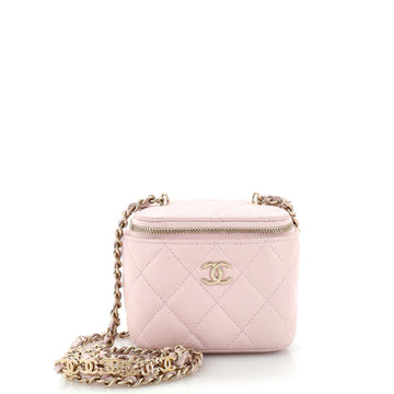 Chanel Classic Vanity Case with Chain Quilted Caviar Mini