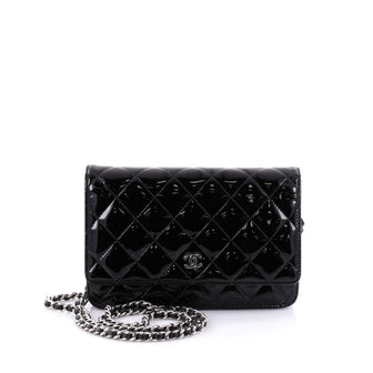 Chanel Wallet on Chain Quilted Patent Black 2607901