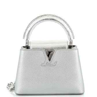 Louis Vuitton Flower Chain Capucines Bag Leather with Lizard Mini