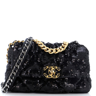 Chanel 19 Flap Bag Quilted Sequins Medium