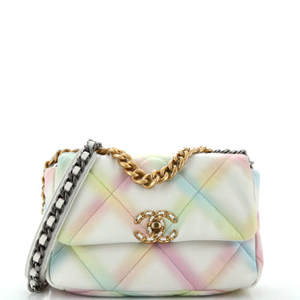 Chanel 19 Flap Bag Quilted Multicolor Leather Medium