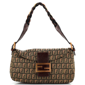Fendi Flap Shoulder Bag Zucchino Canvas Small
