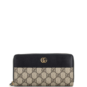 Gucci GG Marmont Zip Around Wallet GG Coated Canvas and Leather