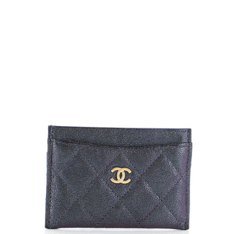 Chanel Classic Card Holder Quilted Iridescent Caviar