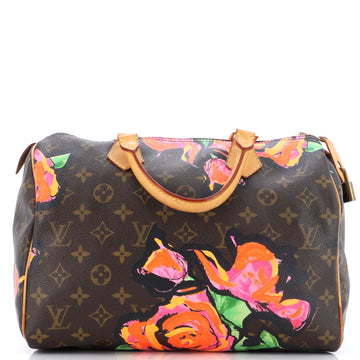 Louis Vuitton Speedy Handbag Limited Edition Monogram Roses 30
