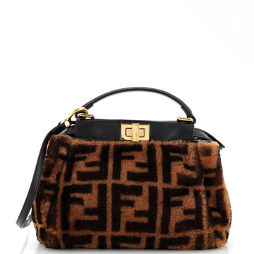Fendi Peekaboo Bag Zucca Shearling Mini