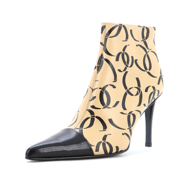 Chanel Women's CC Ankle Boots Printed Leather