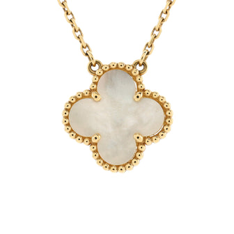 Van Cleef & Arpels Vintage Alhambra Pendant Necklace 18K Yellow Gold and Mother of Pearl
