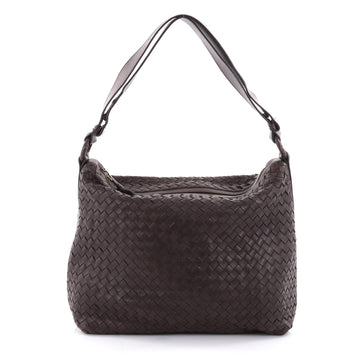 Bottega Veneta Zip Shoulder Bag Intrecciato Nappa Large Brown 2610005